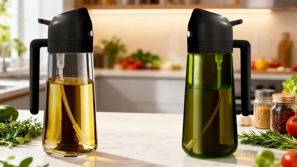 How to choose Olive Oil Sprayers. Manual refillable olive oil sprayer and dispenser.webp