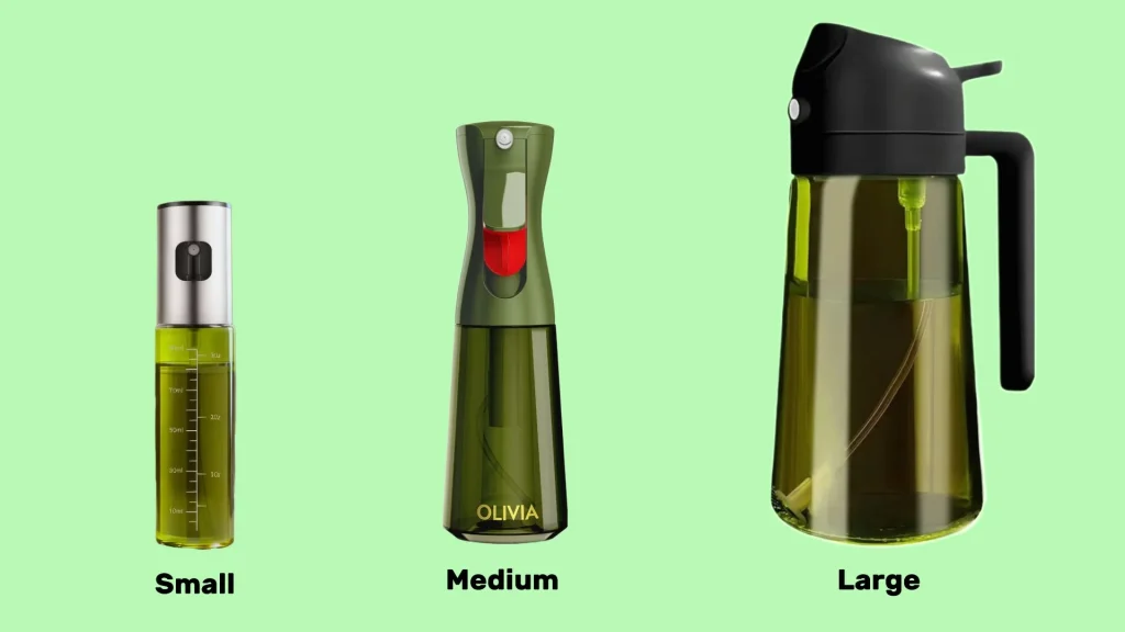 How to choose Olive Oil Sprayers. Small, medium and large sized olive oil sprayer