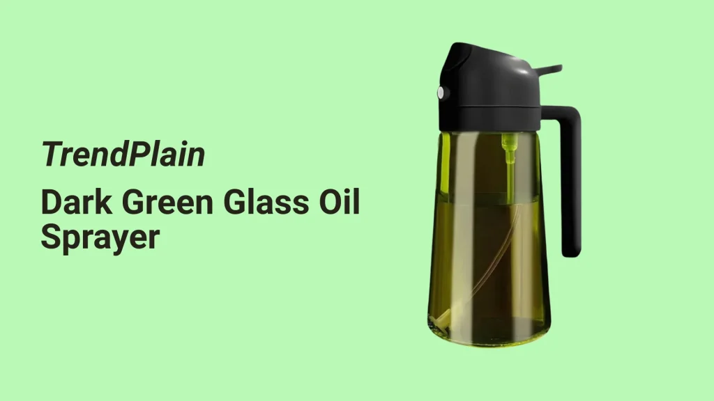TrendPlain dark green glass oil spray bottle.webp