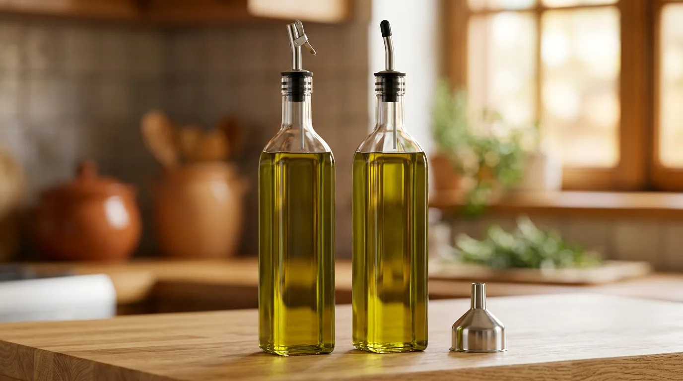 Leaflai 2-Pack Glass Dispensers on a kitchen bench